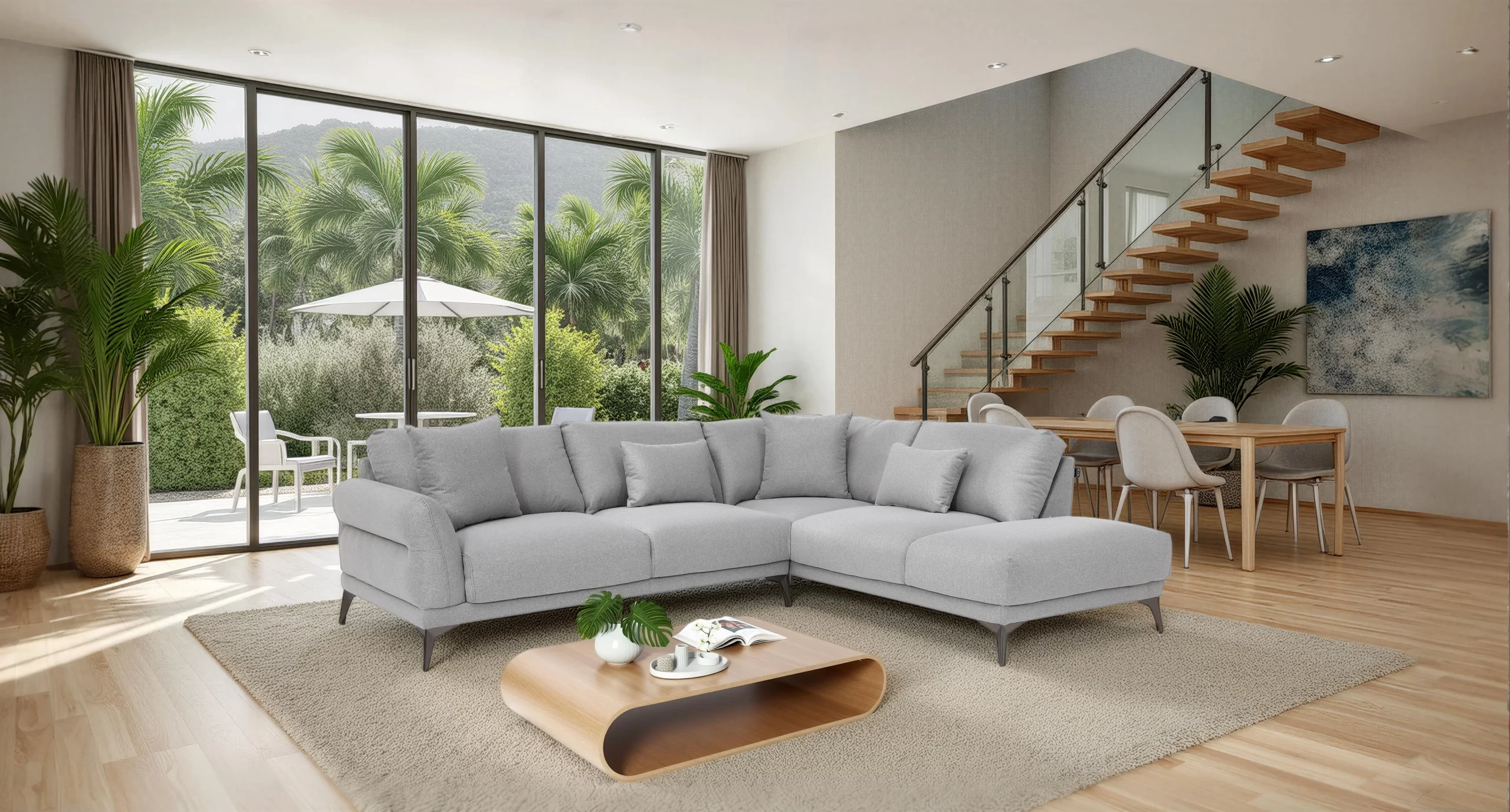 Sala Esquinera de tela de muebles boal.