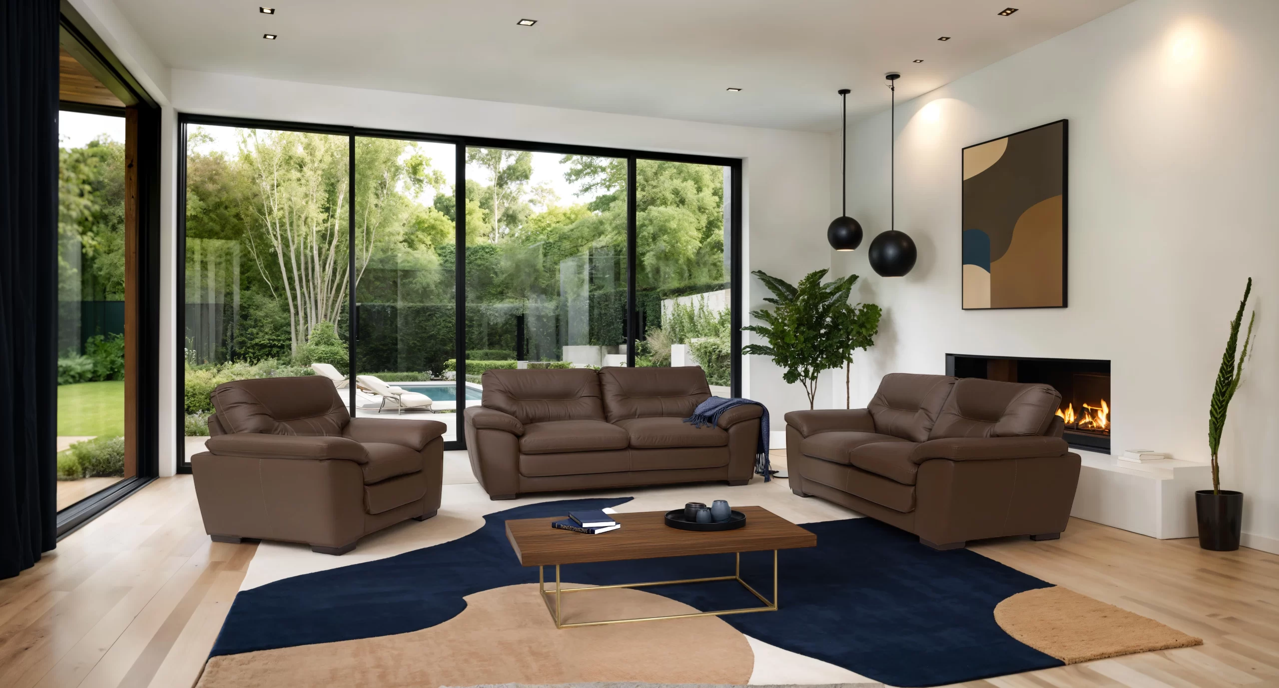 Sala Charm de 3 piezas, color café de Muebles Boal